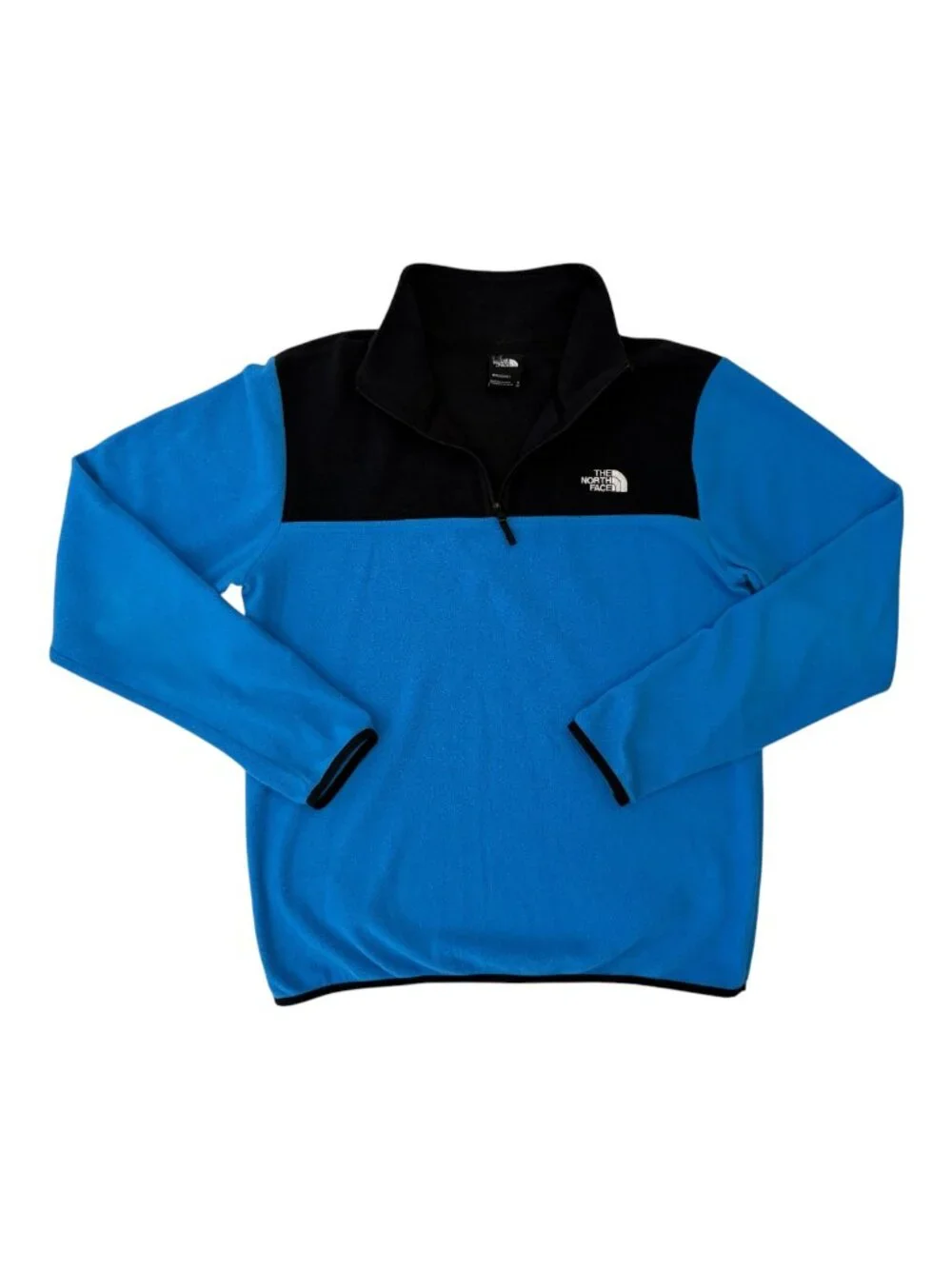 The North Face TKA Glacier 100 1/4 Zip Fleece Pullover Blue Black Men's Outdoor